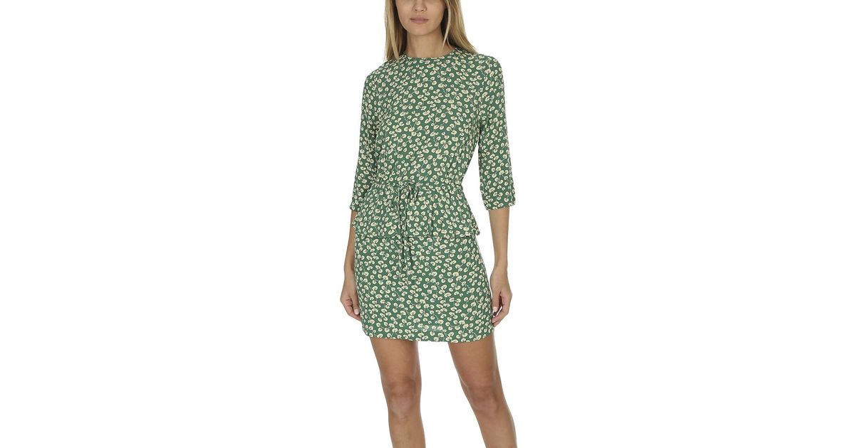 Ganni Dalton Crepe Dress Green | Lyst UK