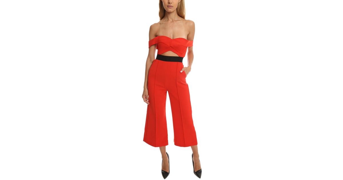 self portrait red jumpsuit