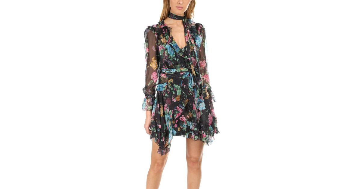 zimmermann ninety six frill wrap dress