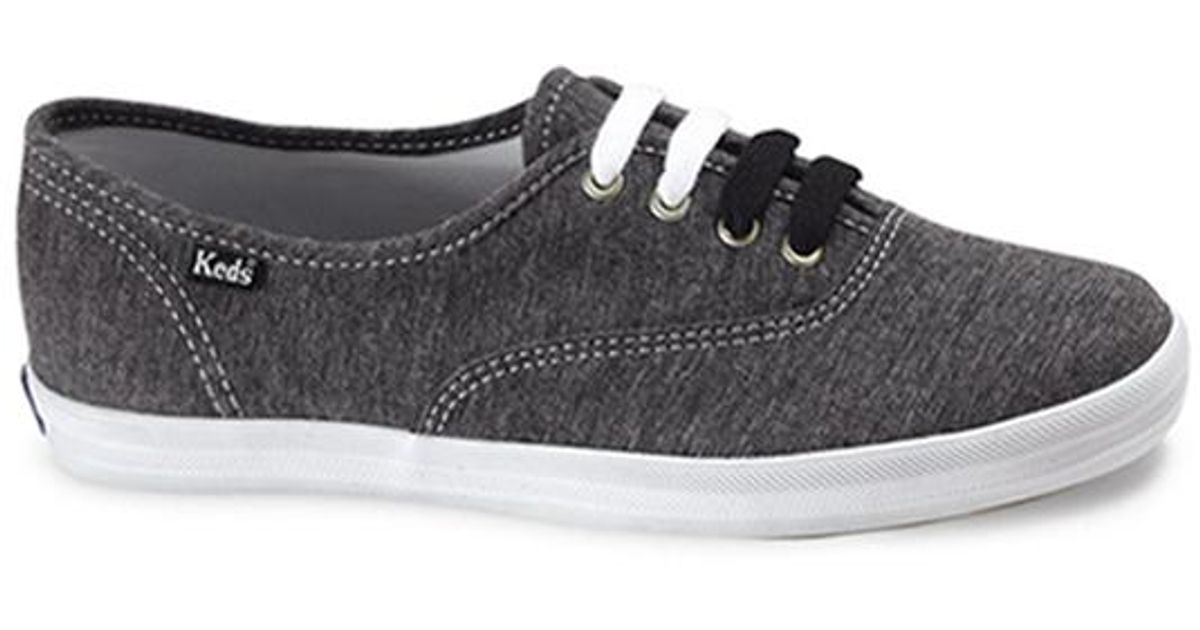 Keds Cotton Champion Jersey Sneaker Shoes in Charcoal (Gray) | Lyst