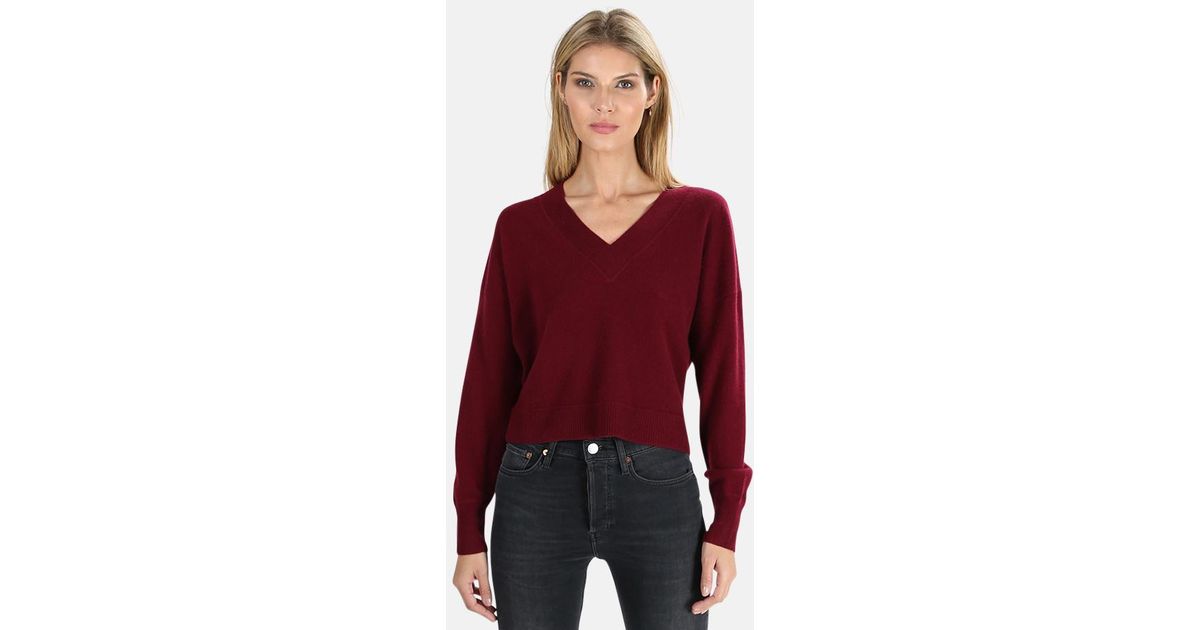NAADAM Cashmere V Neck Sweater in Red - Lyst