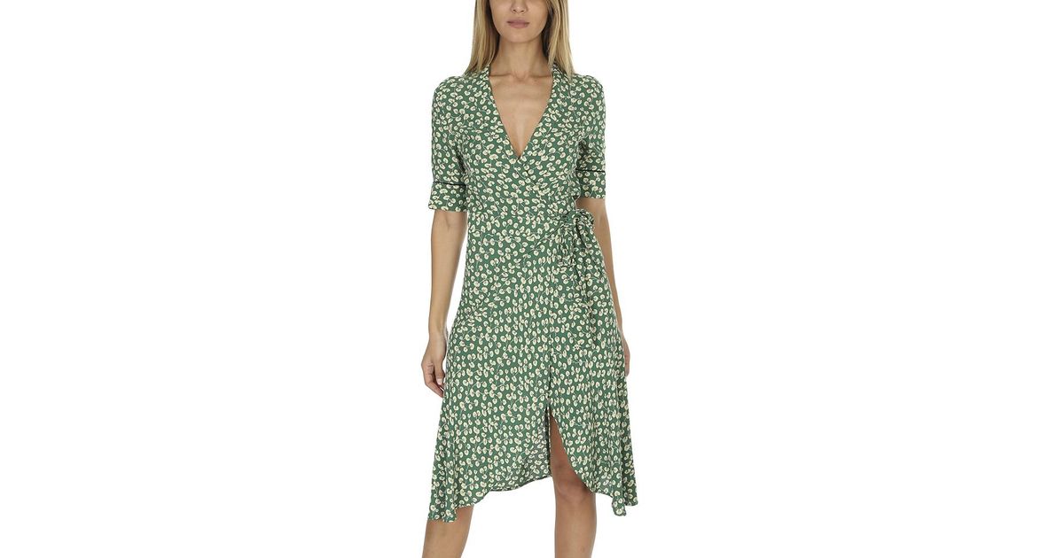 ganni dalton crepe dress verdant green