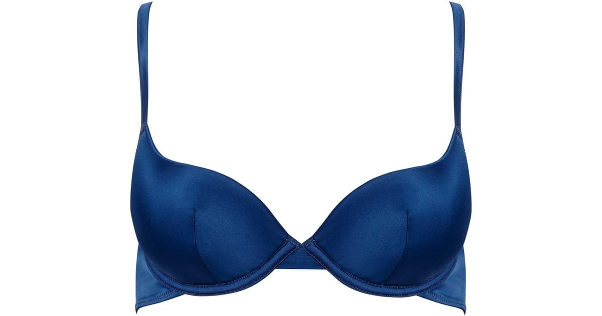 Bluebella Verona Satin Push Up Bra in Blue | Lyst