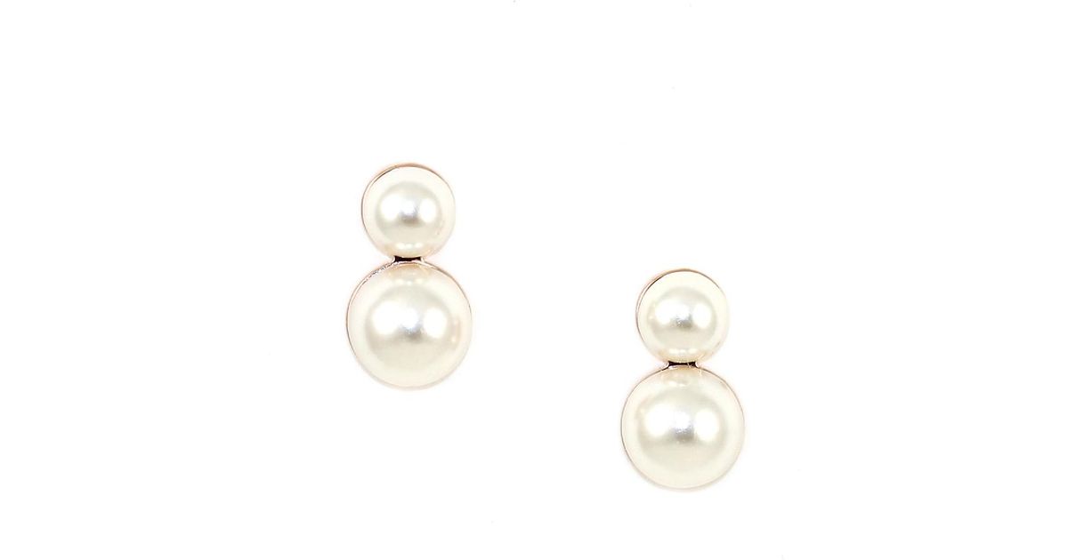 Lyst Kristin Perry Flatback Pearl Earrings In Metallic