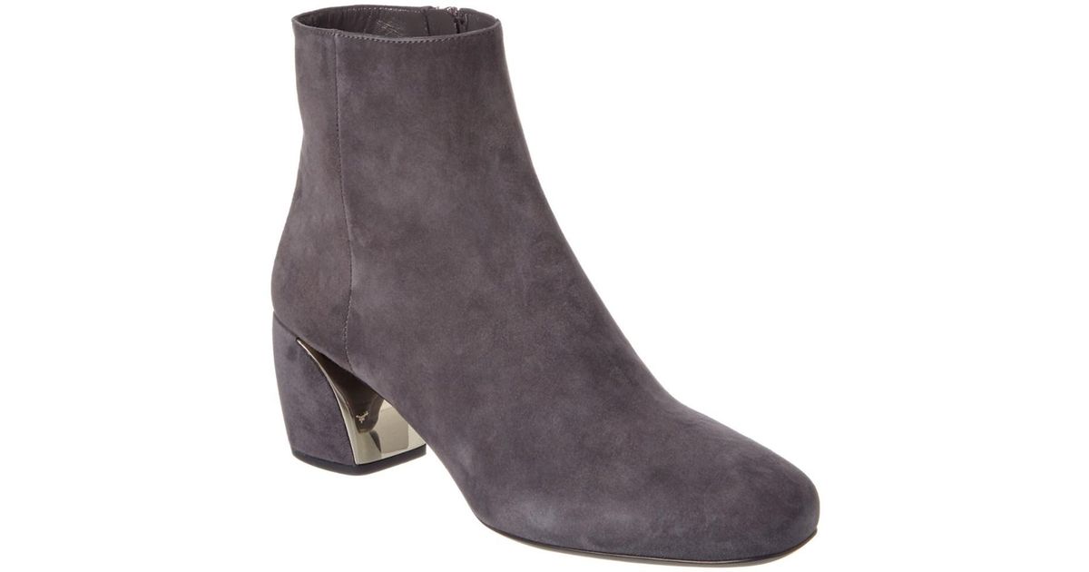 Lyst - Prada Suede 55 Ankle Boot in Gray