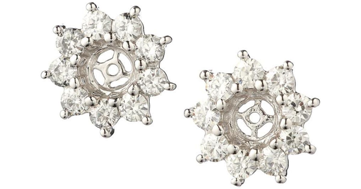 Lyst Charles Colvard Round Brilliant Cut Moissanite Flower Lyst Charles Colvard Round Brilliant Cut Moissanite Flower Earring Jackets 0 54cttw Dew