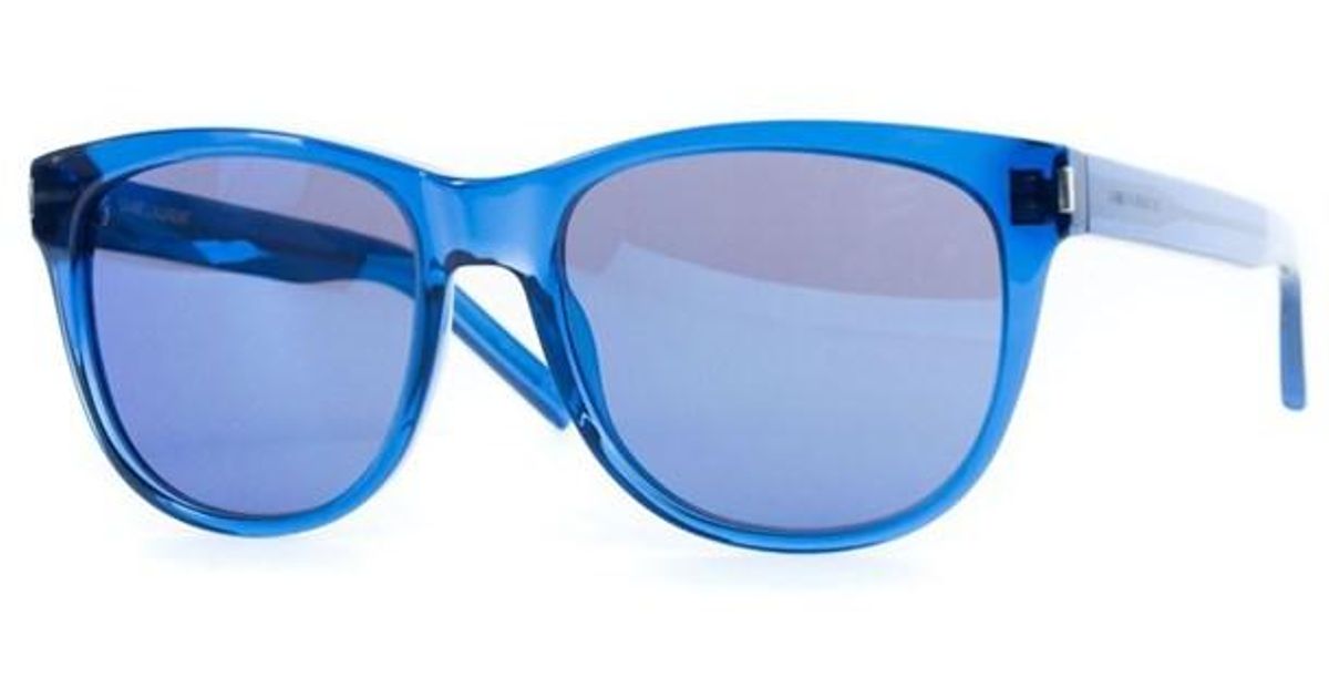 Saint laurent Paris Ysl Blue Squared Mirrored Lenses Sunglasses in Blue ...