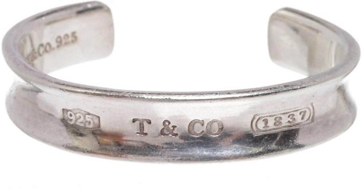 Lyst Tiffany Co 925 Sterling Silver 1837 Cuff Bracelet In Metallic
