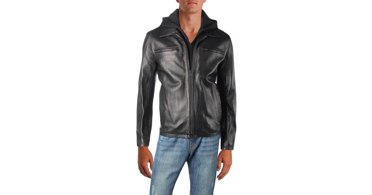 Vince Camuto Black Mens Fall Lightweight Leather Jacket For Men Lyst