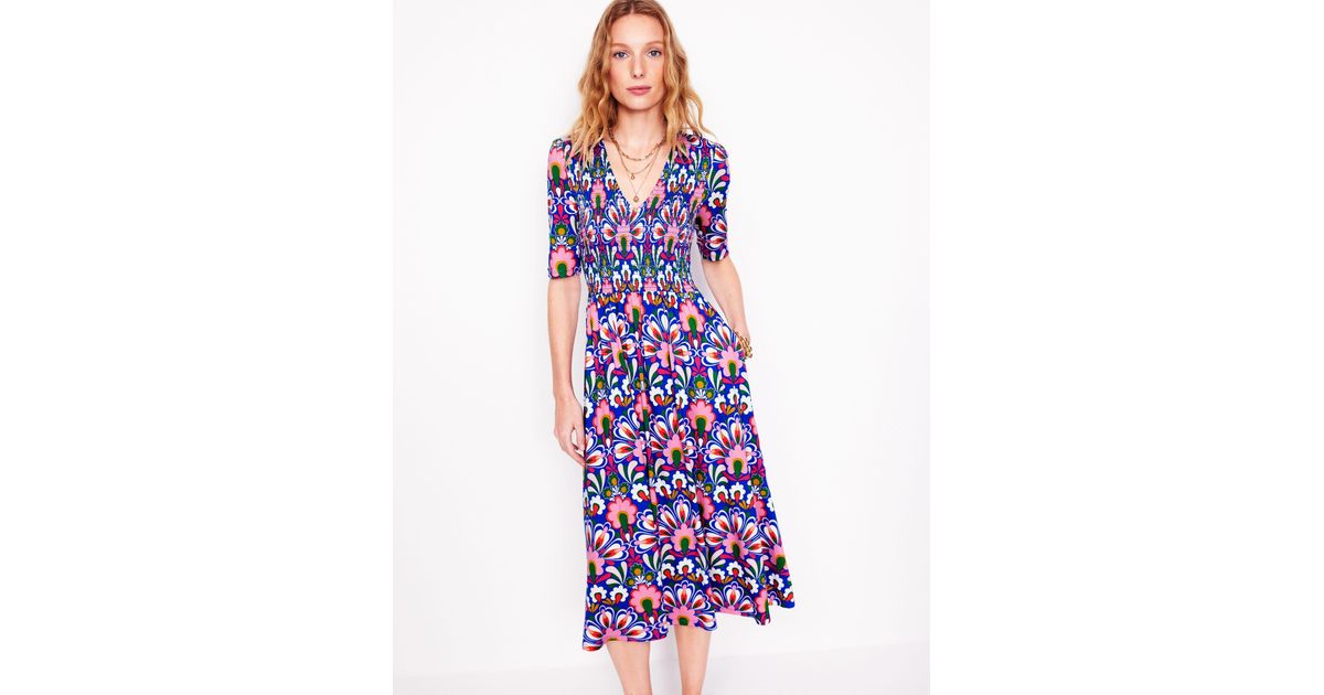bethany smocked jersey dress BODEN Bethany Smocked Jersey Dress