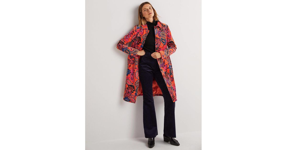 Boden Elizabeth Velvet Coat in Red Lyst