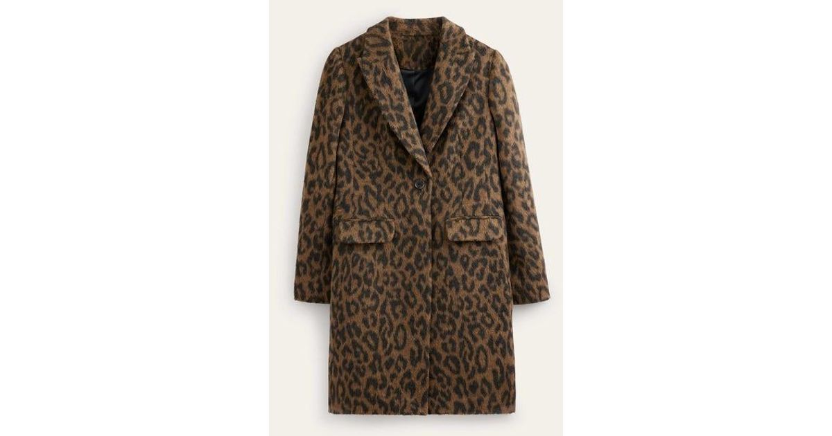 Boden Imelda Wool Blend on sale Animal Print Coat sz 4L