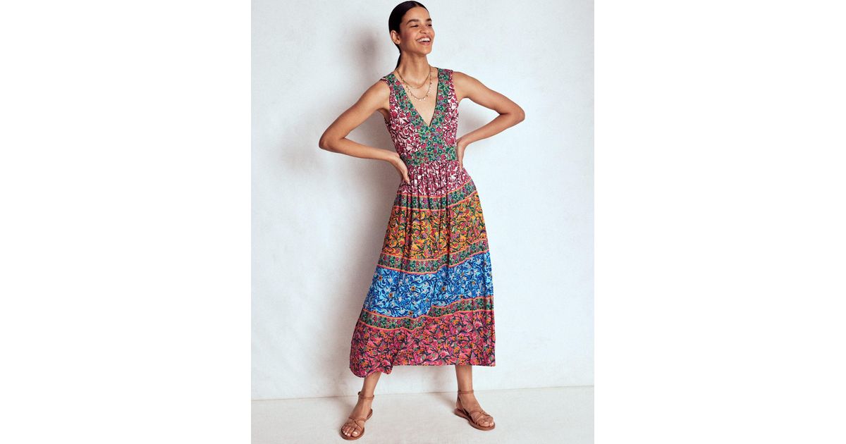 Boden Olympia Jersey Maxi Dress-Multi, Enchanting Vine in White | Lyst UK