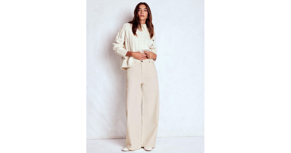 Boden Relaxed Wide Leg Jeans in White | Lyst