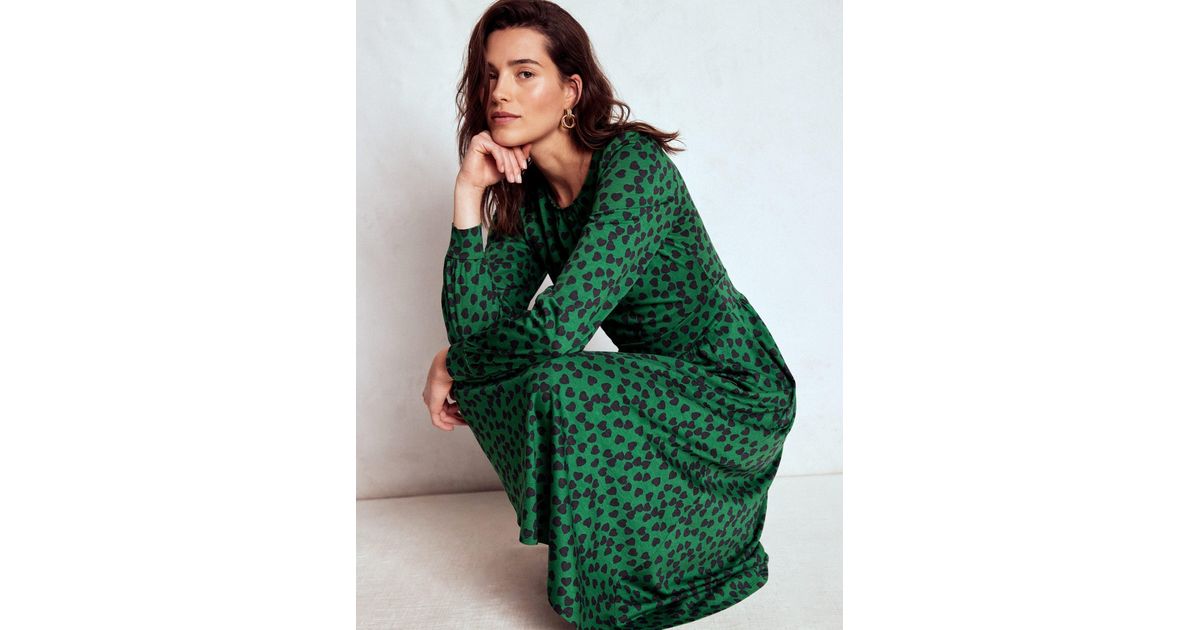 Boden Alexandra Jersey Midi Dress-French, Heart Cascade in Blue | Lyst UK