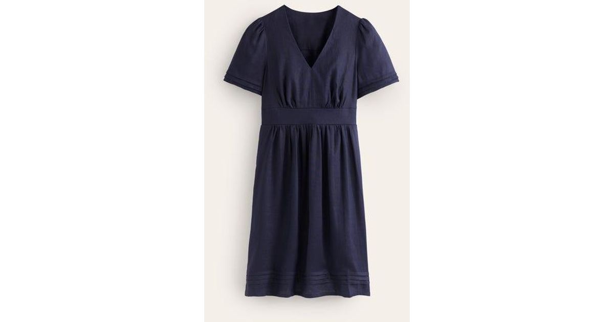 Boden Eve Linen Short Dress in Blue | Lyst