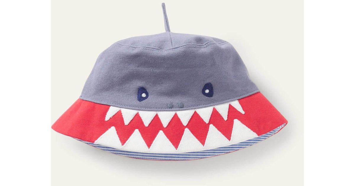 Boden Cotton Novelty Bucket Hat Grey 