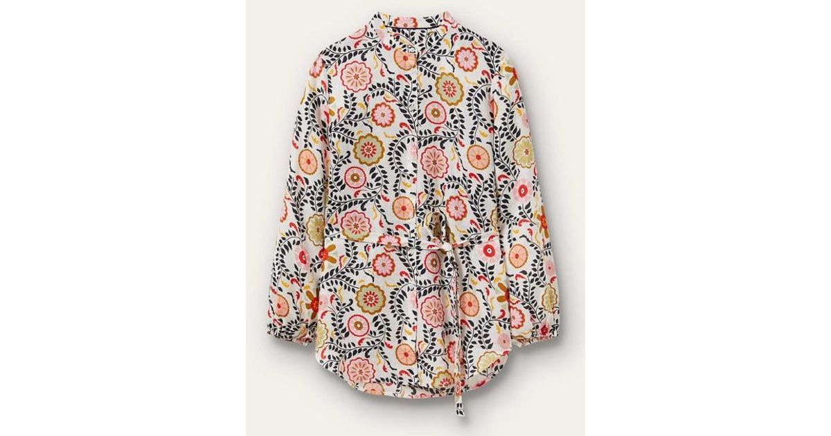 Boden Rosie Linen Shirt Ivory, Opulent Garden Lyst