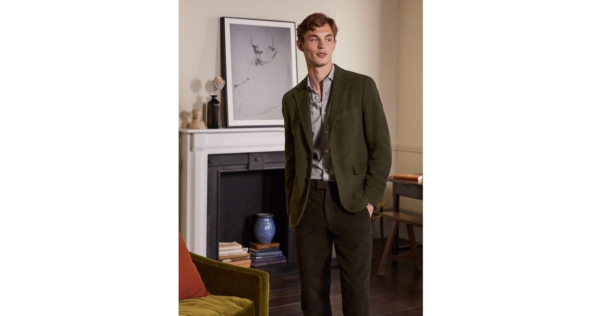 Boden Lothbury Moleskin Blazer Olive in Green for Men | Lyst UK