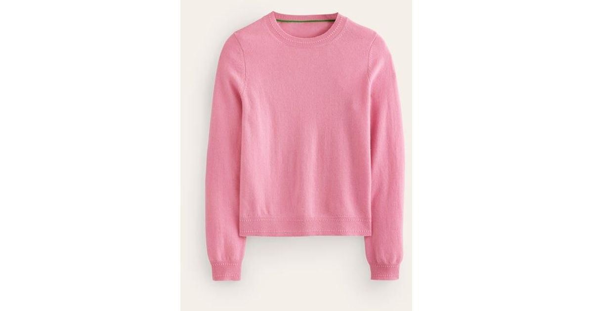 Boden Eva Cashmere Crew Neck Jumper in Pink Lyst