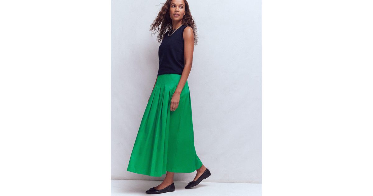 Boden Valentina Sateen Skirt in Green | Lyst