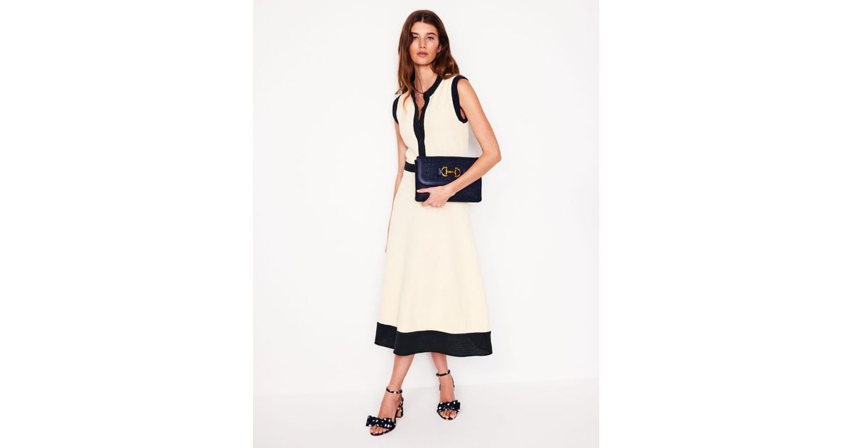 Boden Crochet Trim Knitted Dress-Ivory in White | Lyst UK