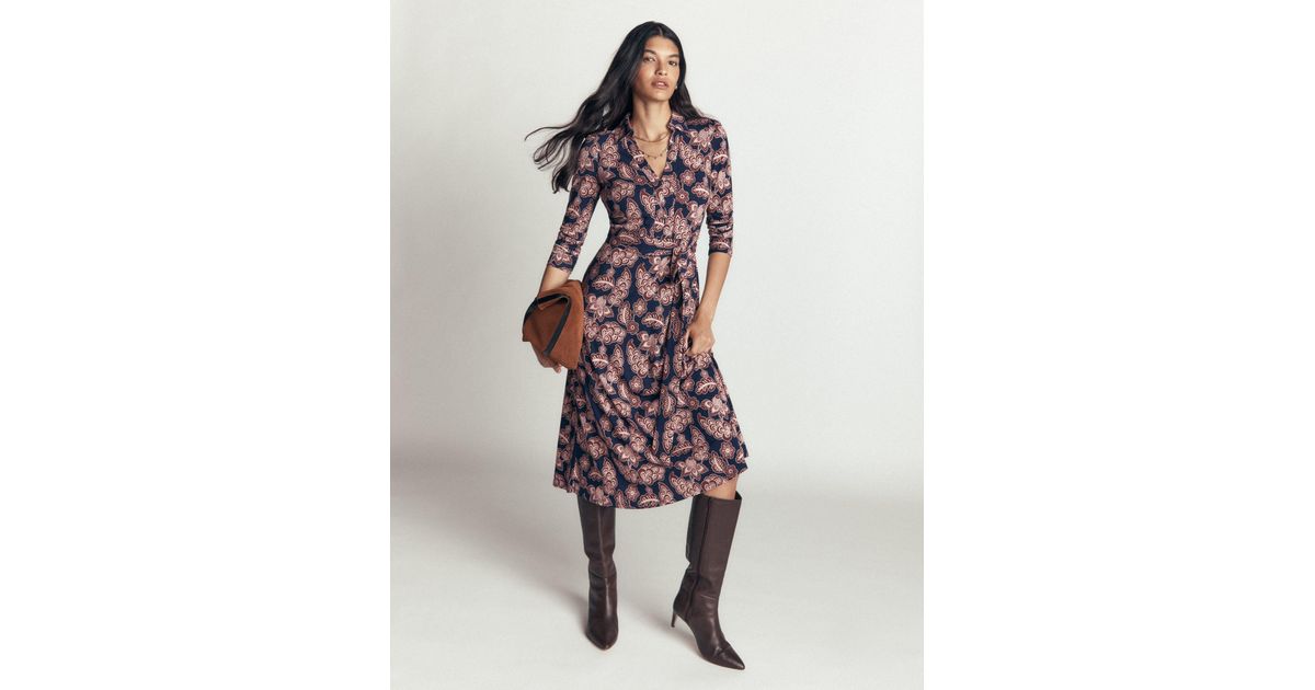 Boden Imogen Collared Jersey Dress in Blue