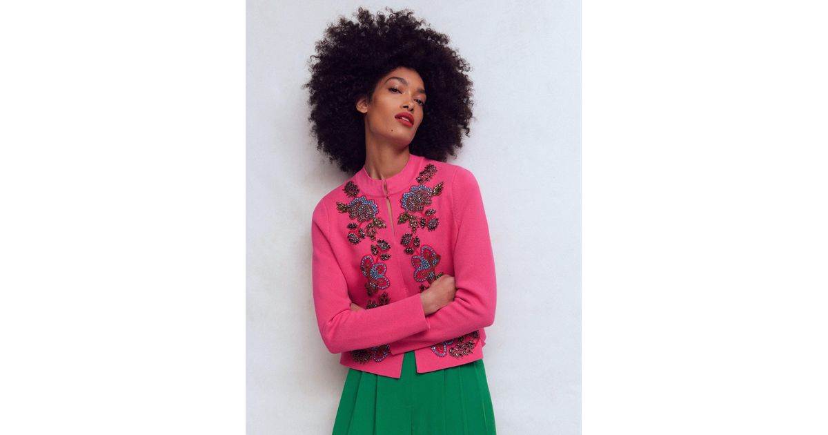 Boden Elena Stand Neck Jacket in Pink | Lyst UK