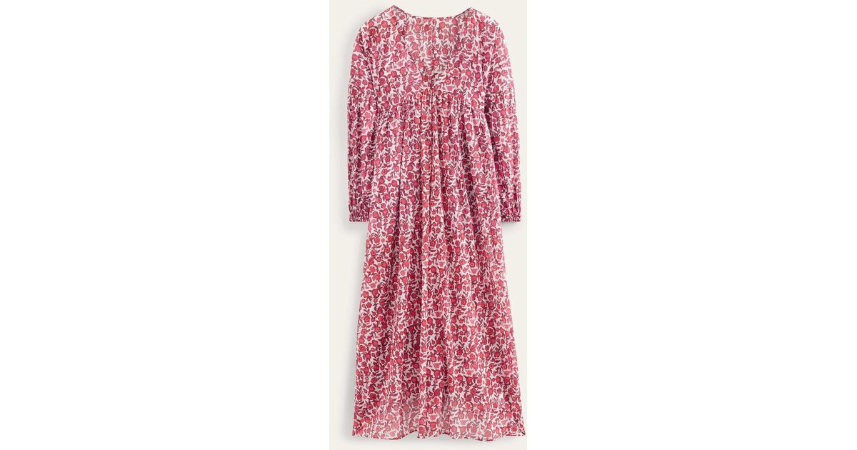 Boden Maxi Empire Kaftan Dress Poinsettia in Pink | Lyst