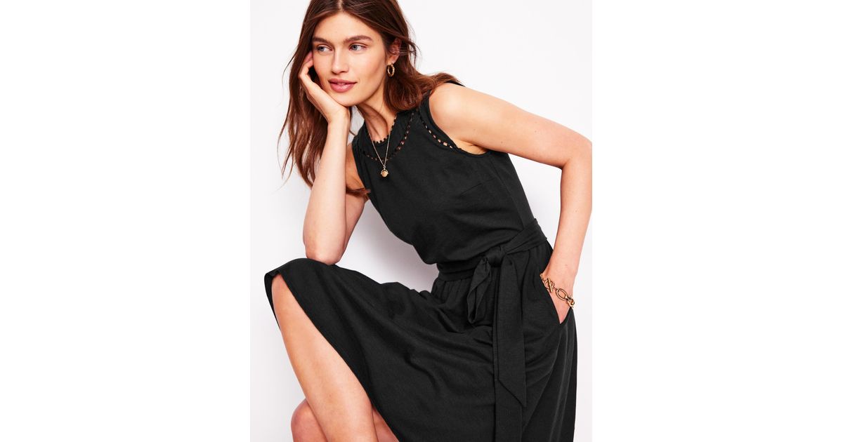Boden Mila Trim Short Jersey Dress in Black | Lyst UK Boden Mila Trim Short Jersey Dress in Black | Lyst UK