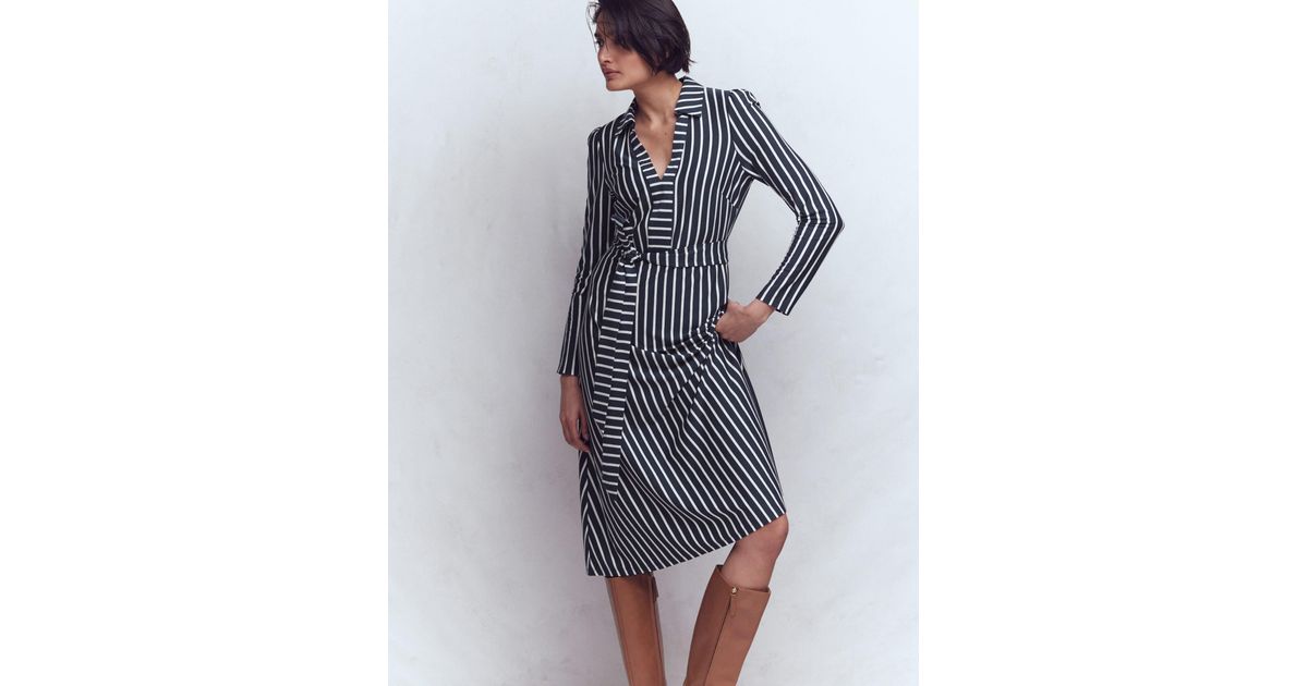 Boden Imogen Collared Jersey Dress in Blue | Lyst