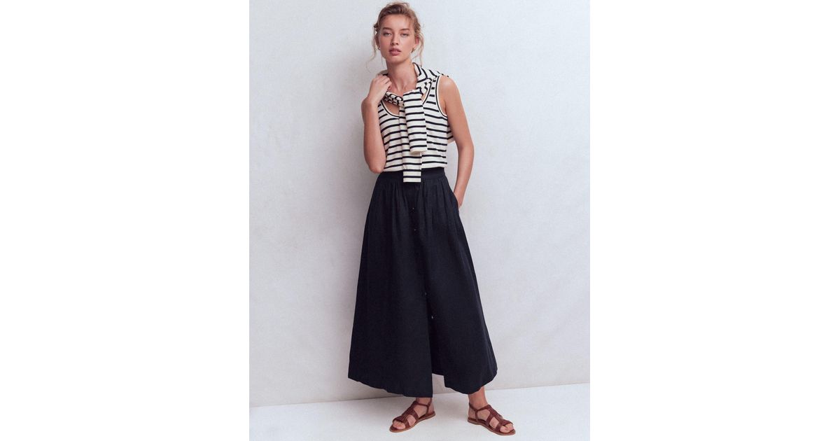 Boden Emma Linen Maxi Skirt in Blue | Lyst UK