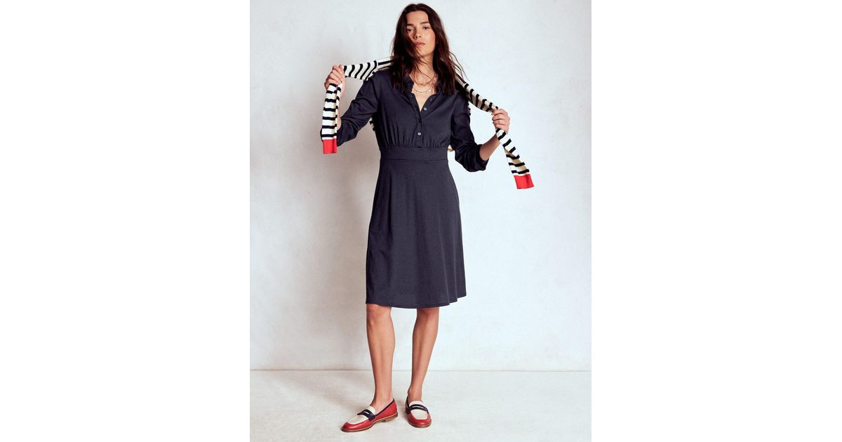 orla short jersey shirt dress Boden Women's Orla Short Jersey Shirt Dress in Black