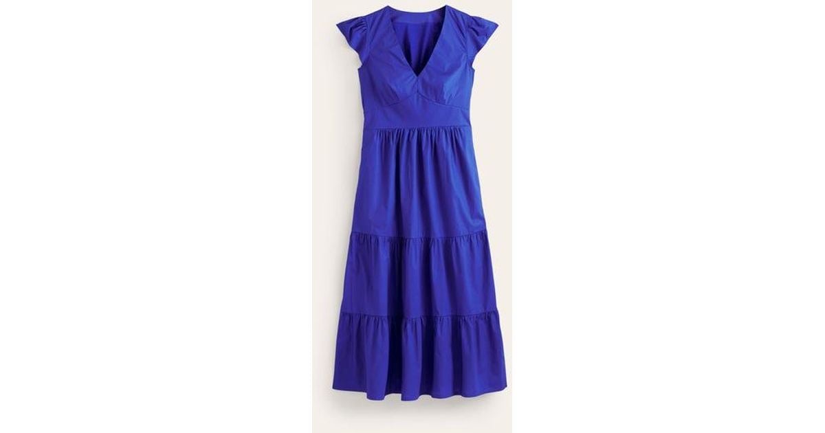 knee length dresses for ladies Mairead Ivory Ditsy Floral Crepe Midi Tea Dress – Finery London main image 1
