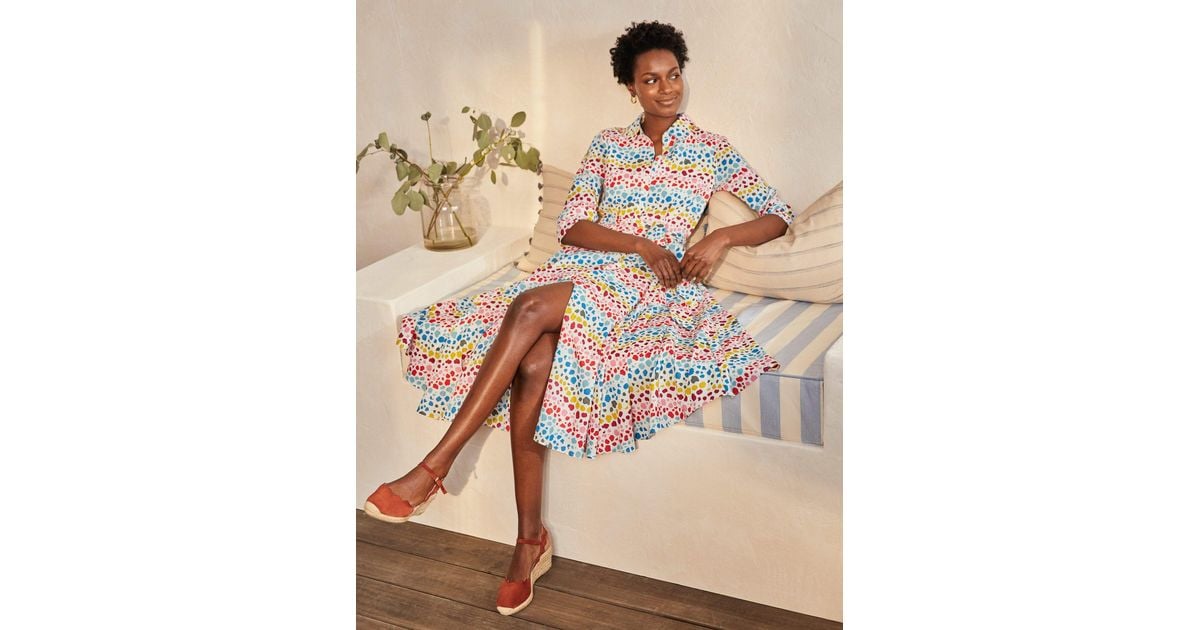 knee length dresses for ladies Alegra Midi Shirt Dress-Pink Ribbon, Floweret Vine main image 1