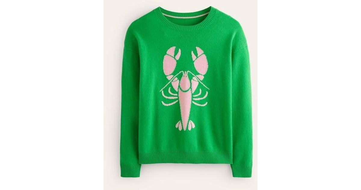 Boden Lydia Cashmere Sweater Bright Green, Lobster | Lyst