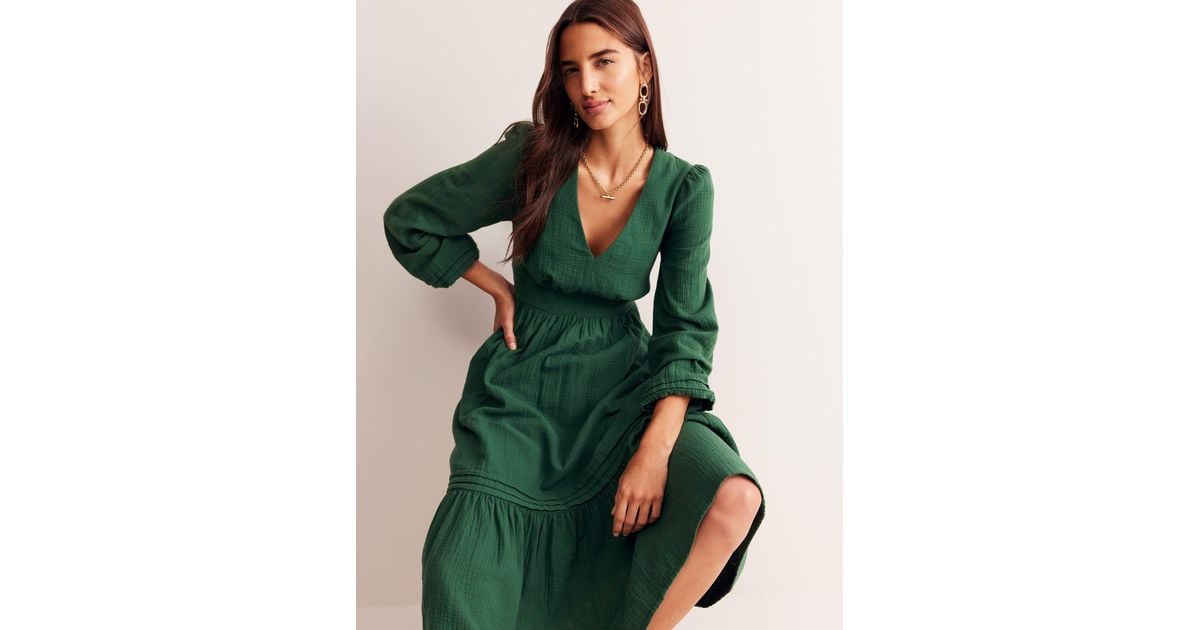 knee length dresses for ladies Eve Jersey Midi Dress-Olive, Painted Dot Spaced main image 0