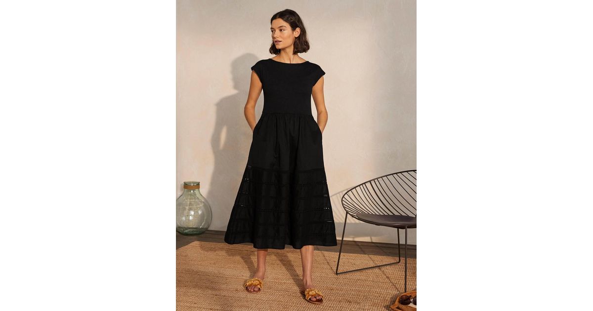 Boden Cotton Woven Mix Trim Detail 