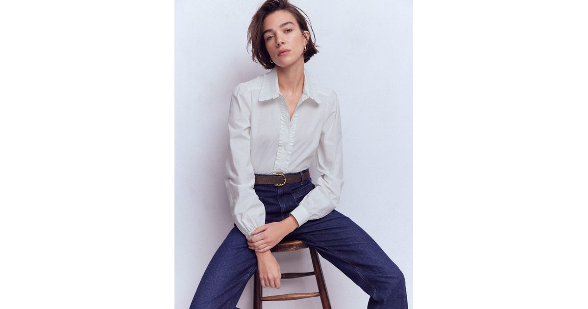 Boden Cara Cotton Shirt in White | Lyst UK