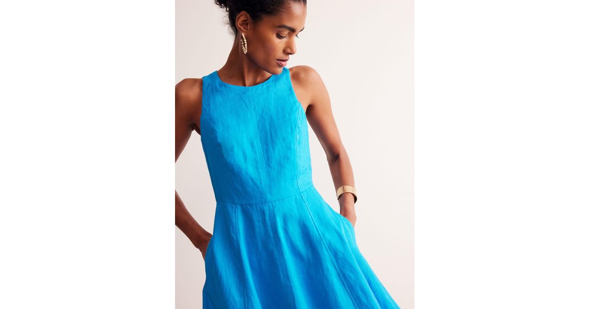 Boden Carla Linen Short Dress in Blue | Lyst UK