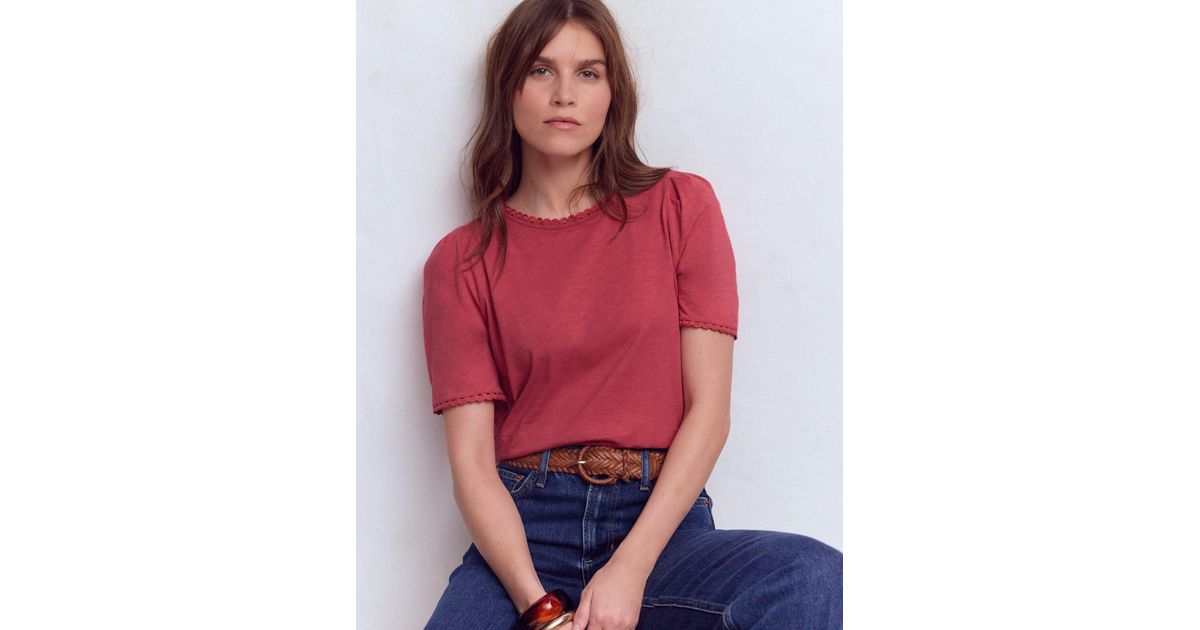 Boden Ali Trim T-Shirt in Red | Lyst