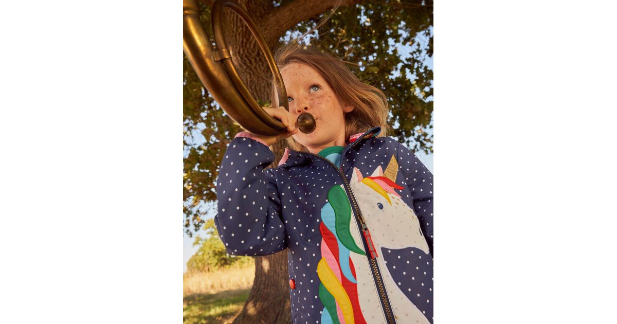 Boden Polka Dot Unicorn Rain Jacket College Pin Spot Unicorn in Blue Lyst