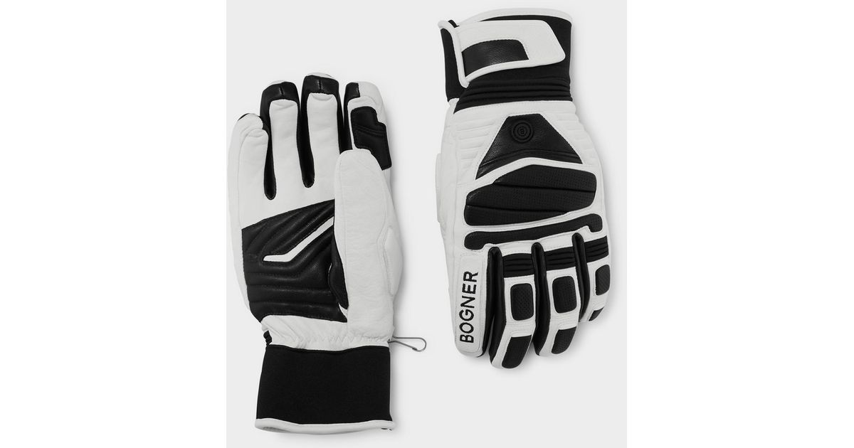 Bogner Rubber Siro Gloves In Off-white/black for Men - Lyst