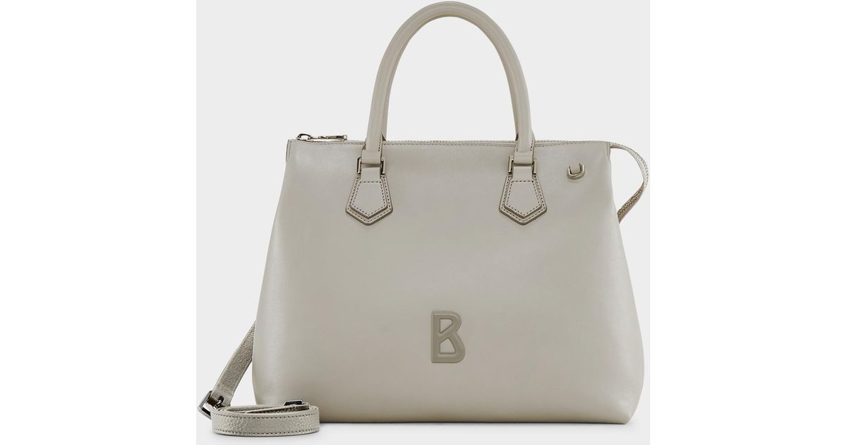Bogner Leather Laax Frida Handbag In Light Gray - Lyst