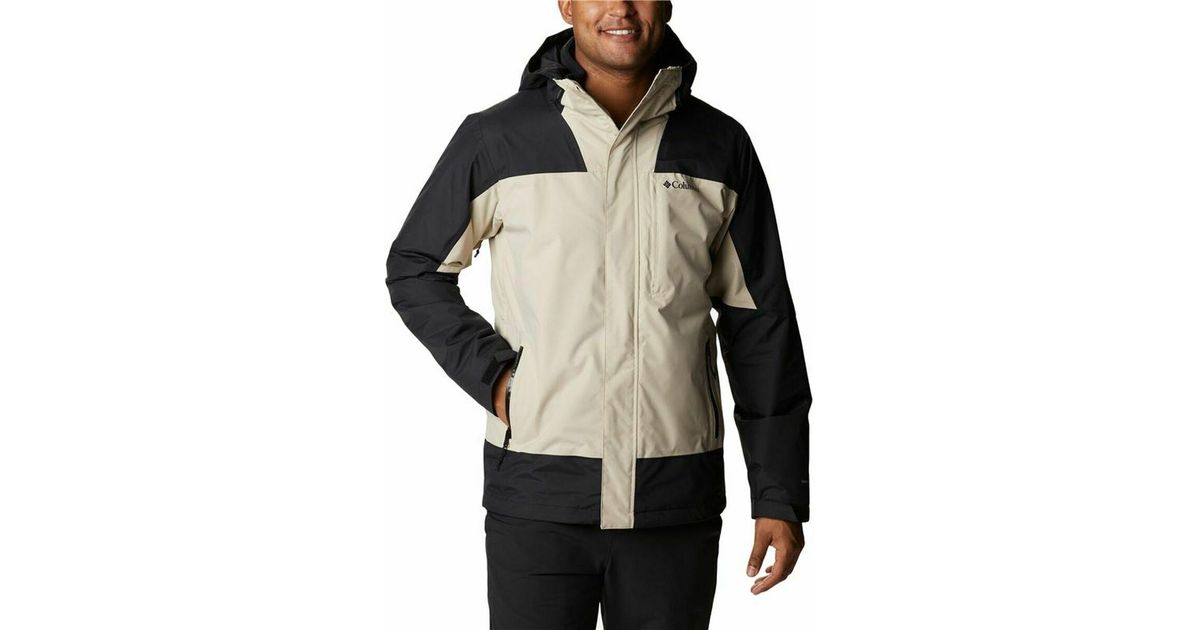 Columbia Adultsized Jacket Electric Peak Black Beige 2in1 With Hood