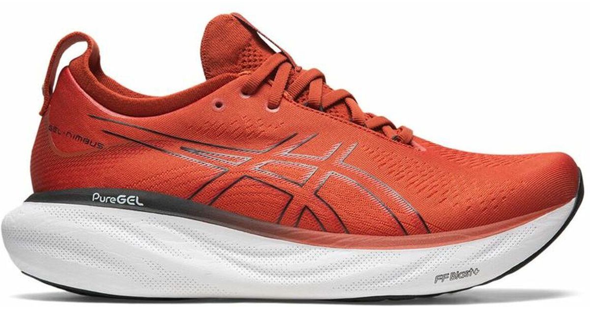 Asics Running Shoes For Adults Gel-nimbus 25 Orange Men in Red for Men ...