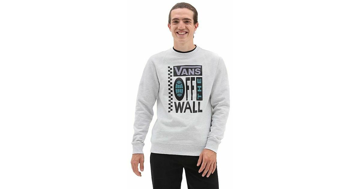 Vans Men's Sweatshirt Without Hood Global White in Gray for Men | Lyst