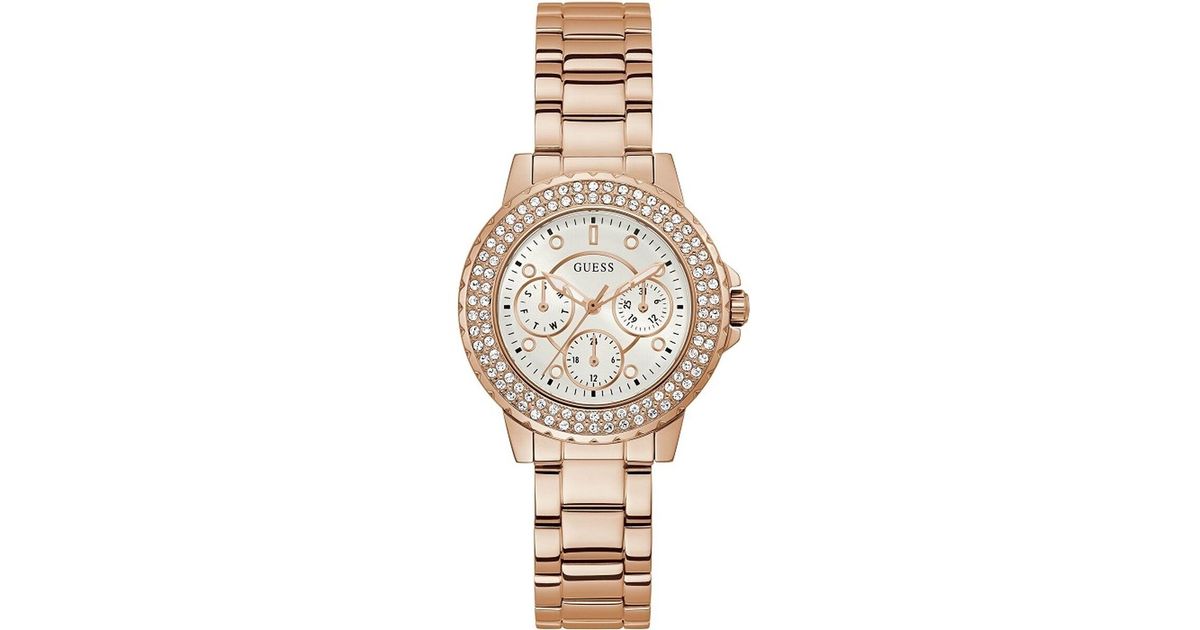 Guess Ladies' Watch Crown Jewel (ø 36 Mm) in Metallic Lyst
