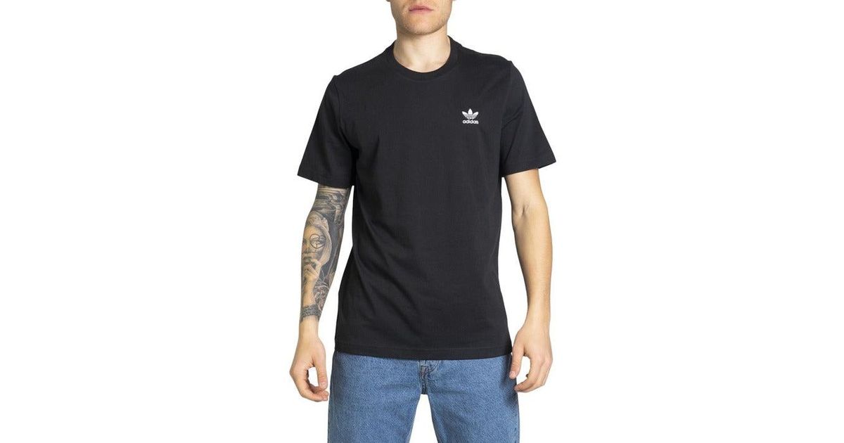 adidas Cotton Round Neck Short Sleeve Slip On Plain T-shirt in Black for  Men - Save 55% | Lyst