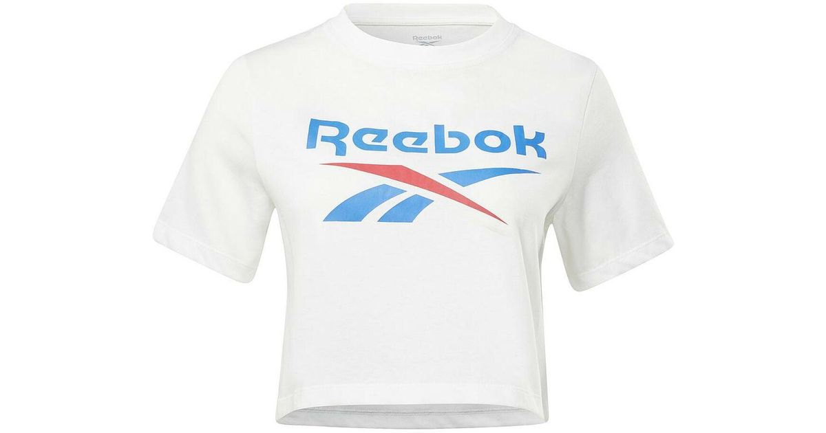 Reebok Women\'s Short Sleeve T-shirt Ri Bl Crop Tee Ht6207 White | Lyst | Sport-T-Shirts